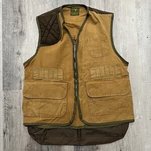 VTG 60s/70s Stream And Field Brown Canvas Padded Outdoor Sportsman Shooting Vest